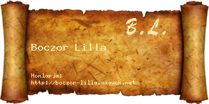 Boczor Lilla névjegykártya